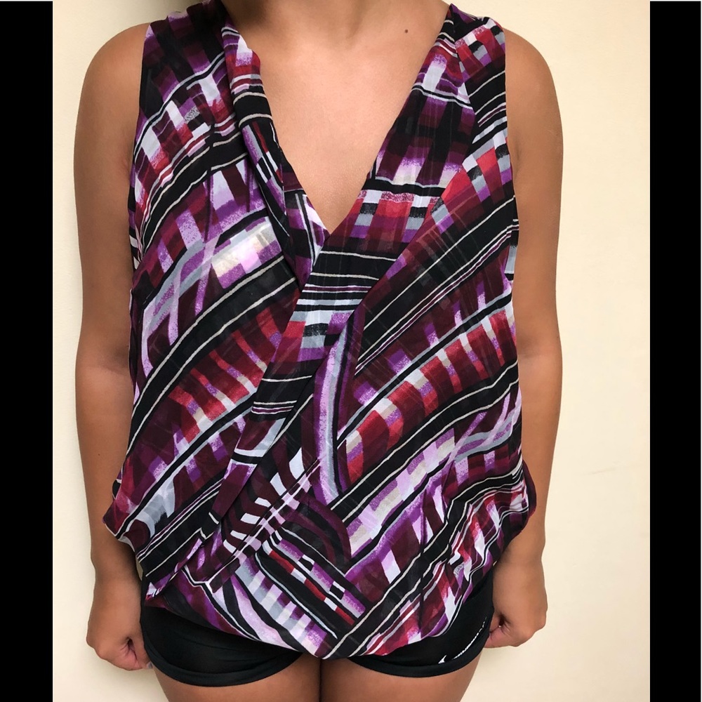 WHBM White house black market small purple blouse